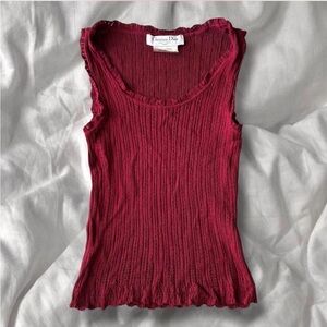 Dior Women's Burgundy Tank Top